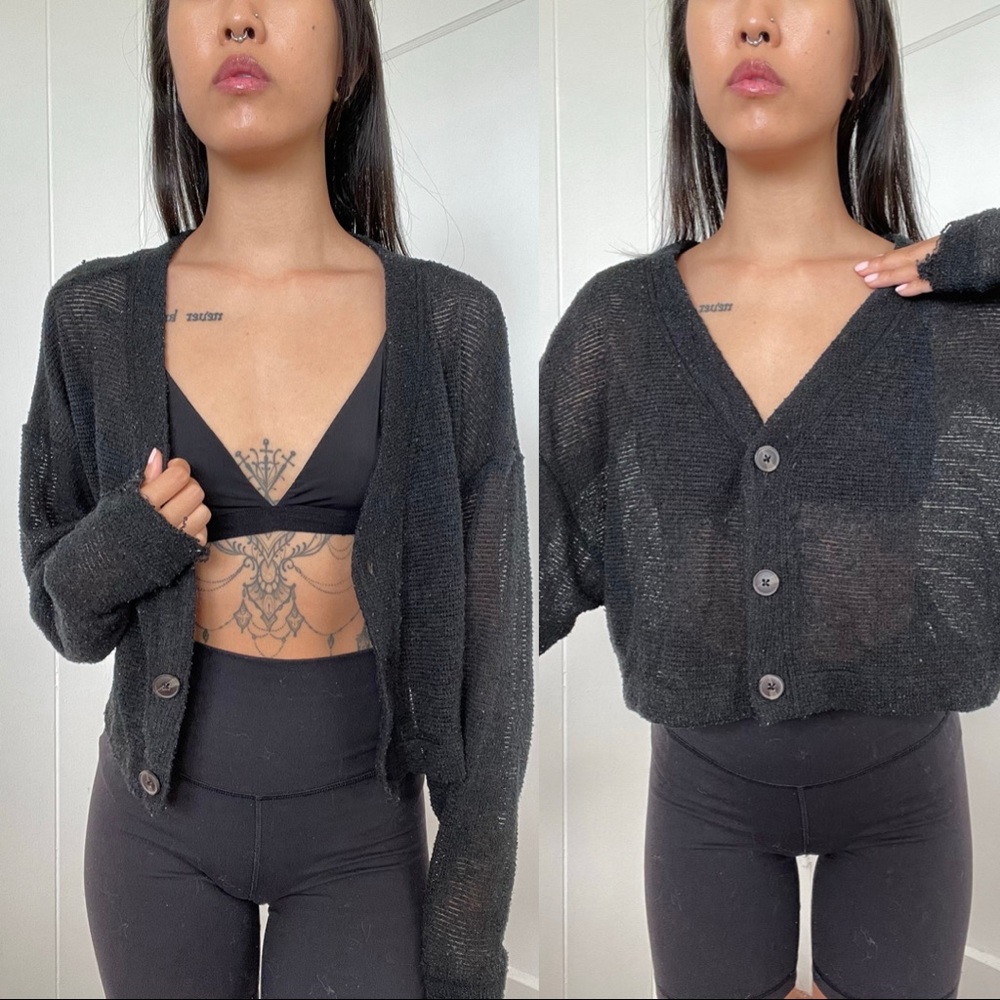 Cropped Knit Cardigan